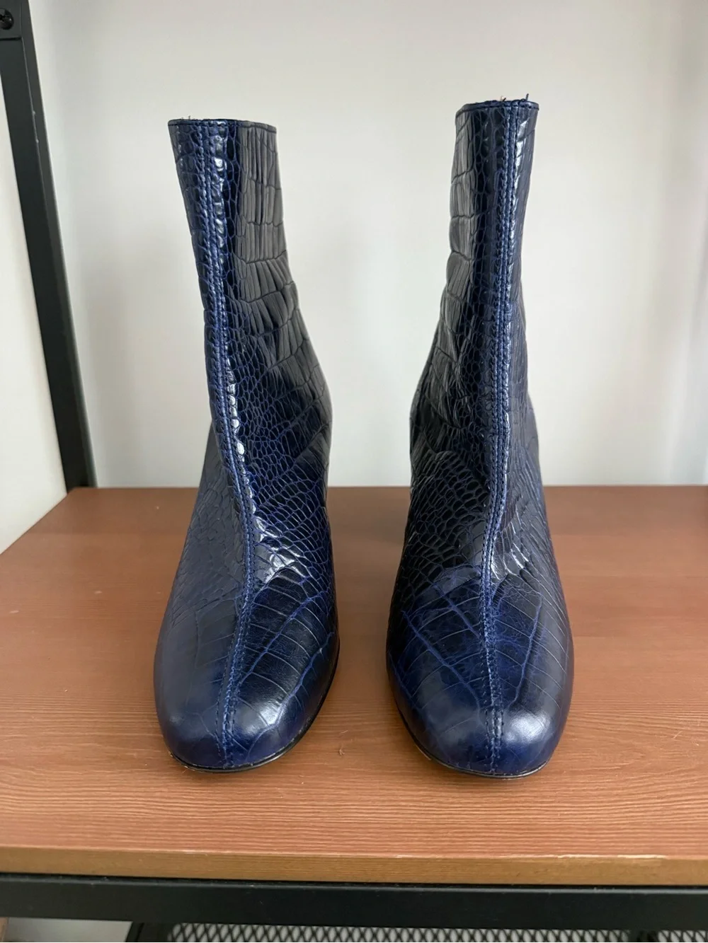 FREE PEOPLE Blue Cecile Croc Booties - Size 38